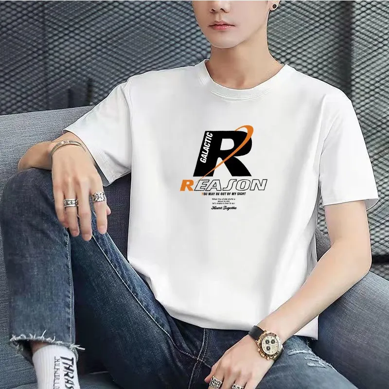 Men's Short Sleeve Cotton T-Shirt - Woodpecker Brand Trendy Summer Fashion Three-Quarter Sleeve Top - Casual Pure Cotton Bottoming Shirt thumbnail 10