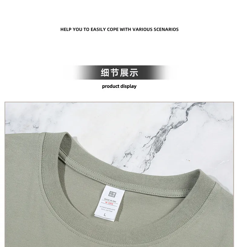 Men's Heavyweight Combed Cotton Long Sleeve T-Shirt, American Style Loose Fit Solid Color Undershirt, Autumn Winter Casual Top showcase 18
