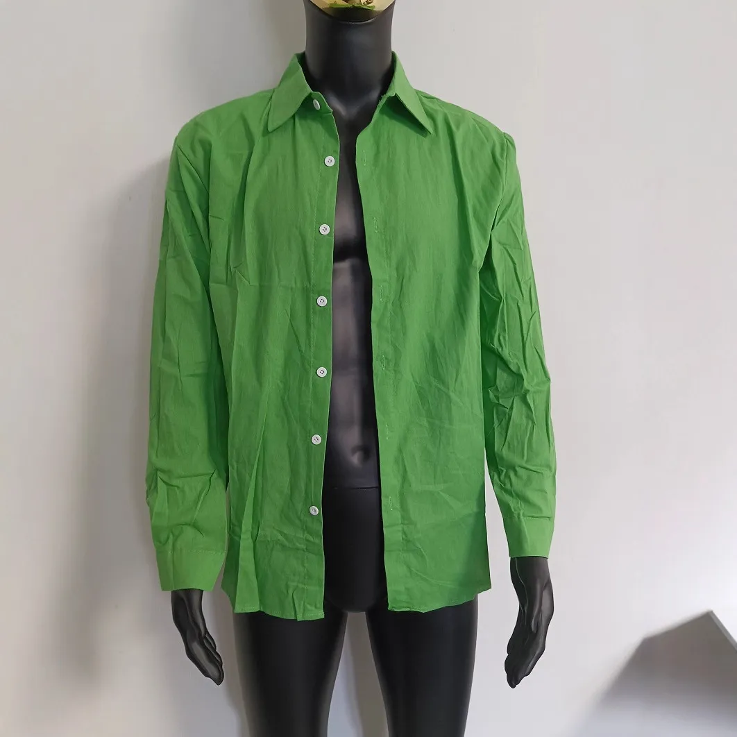 Men's Long Sleeve Cotton Shirt - Casual Business Style Solid Color Button Down Dress Shirt for Work, Everyday Wear, and Special Occasions thumbnail 2