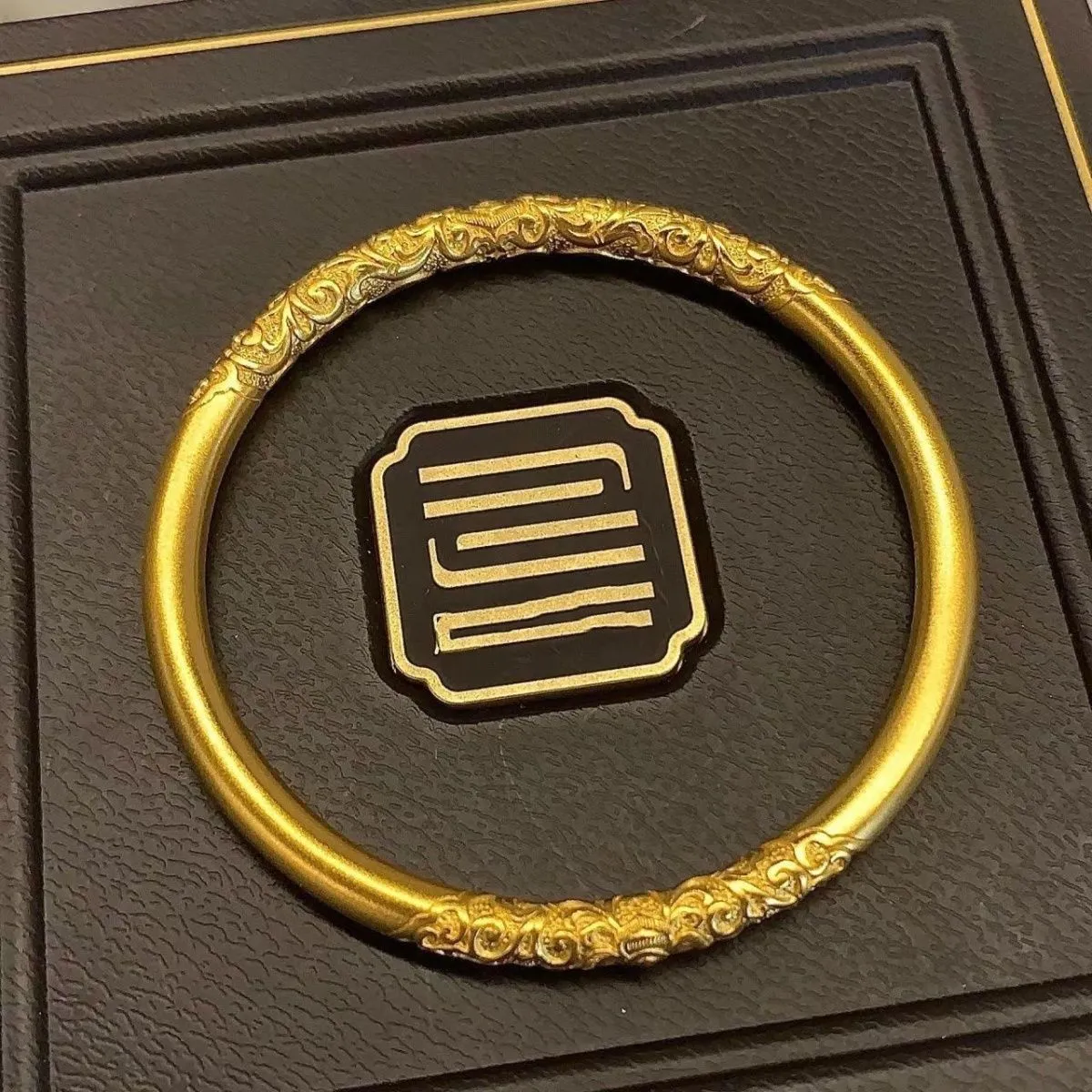 Women's Gold Plated Bracelet, 5mm Vietnam Sand Gold Bangle, Frosted Plain Ring Design, Solid Alloy Jewelry, Wholesale Fashion Bracelet for Women showcase 14