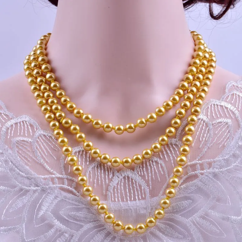 Long Pearl Necklace for Women, Wool Chain Pendant, Simple High-End Fashion Jewelry, Autumn and Winter Double Layer Decoration, All-Match Clothes Accessories thumbnail 6