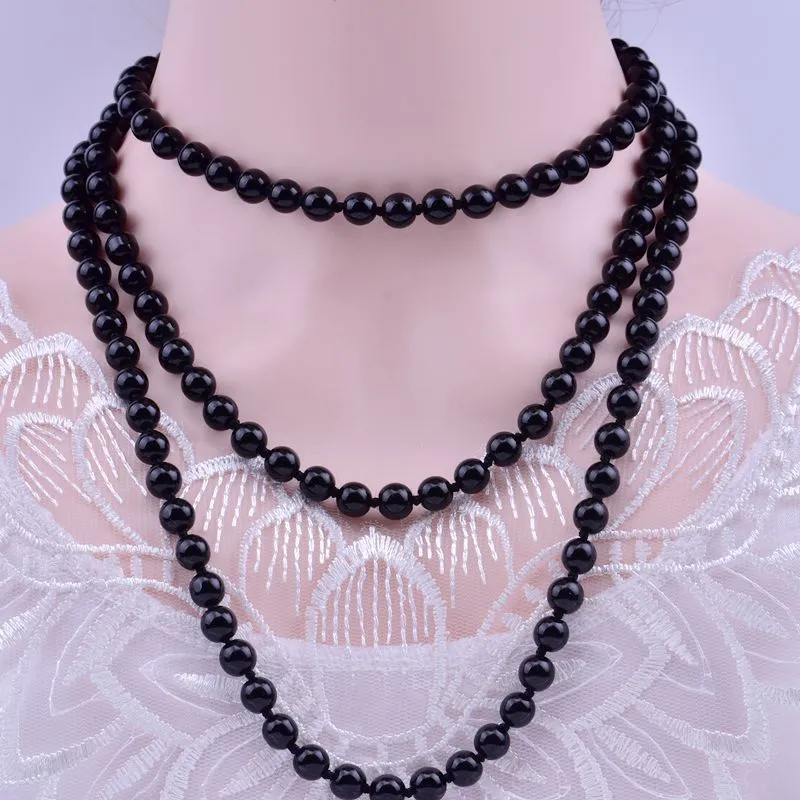 Long Pearl Necklace for Women, Wool Chain Pendant, Simple High-End Fashion Jewelry, Autumn and Winter Double Layer Decoration, All-Match Clothes Accessories thumbnail 8
