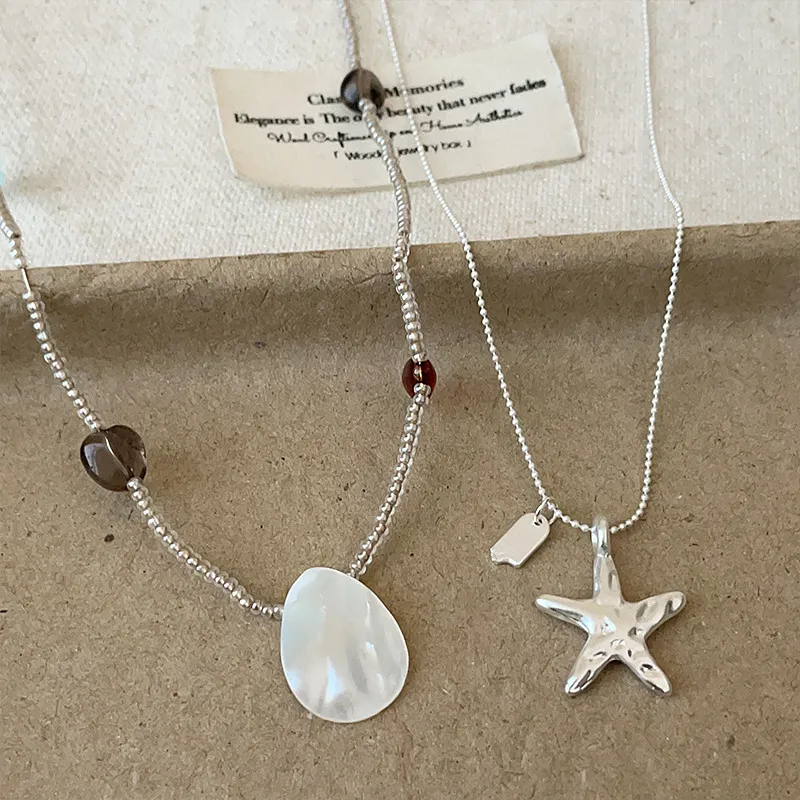 Starfish Shell Necklace for Women - Summer Holiday Fashion, Simple Elegant Clavicle Chain, Trendy Jewelry Gift for Her thumbnail 3