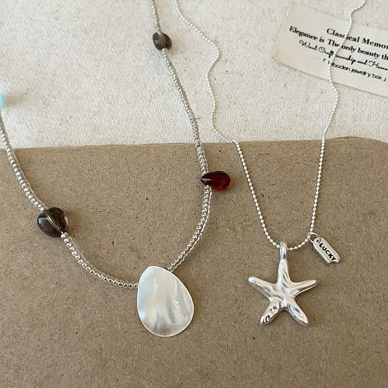 Starfish Shell Necklace for Women - Summer Holiday Fashion, Simple Elegant Clavicle Chain, Trendy Jewelry Gift for Her thumbnail 2