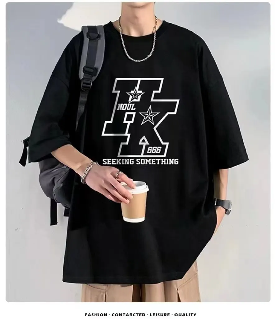 Men's Summer Cotton T-Shirt Wholesale Bulk Short Sleeve Crew Neck Tee Casual Basic Top for Men Foreign Trade showcase 15