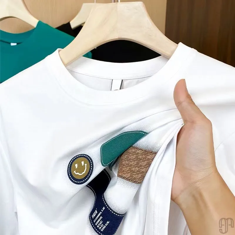 Men's Summer Cotton T-Shirt Wholesale Bulk Short Sleeve Crew Neck Tee Casual Basic Top for Men Foreign Trade showcase 14