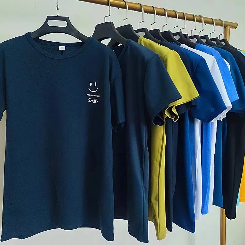 Men's Summer Cotton T-Shirt Wholesale Bulk Short Sleeve Crew Neck Tee Casual Basic Top for Men Foreign Trade showcase 12