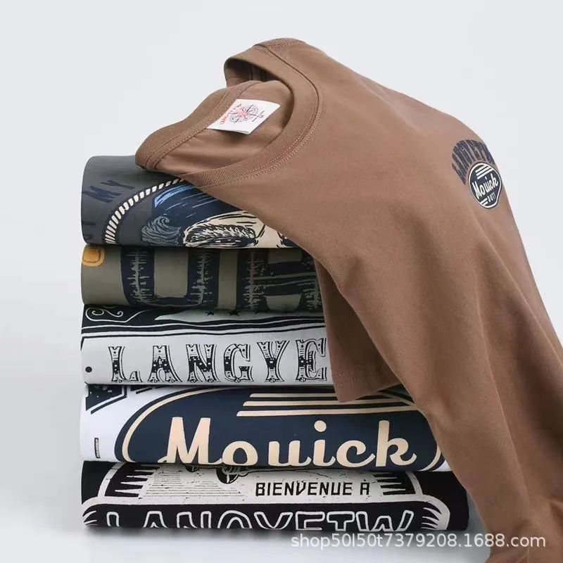 Men's Summer Cotton T-Shirt Wholesale Bulk Short Sleeve Crew Neck Tee Casual Basic Top for Men Foreign Trade showcase 4