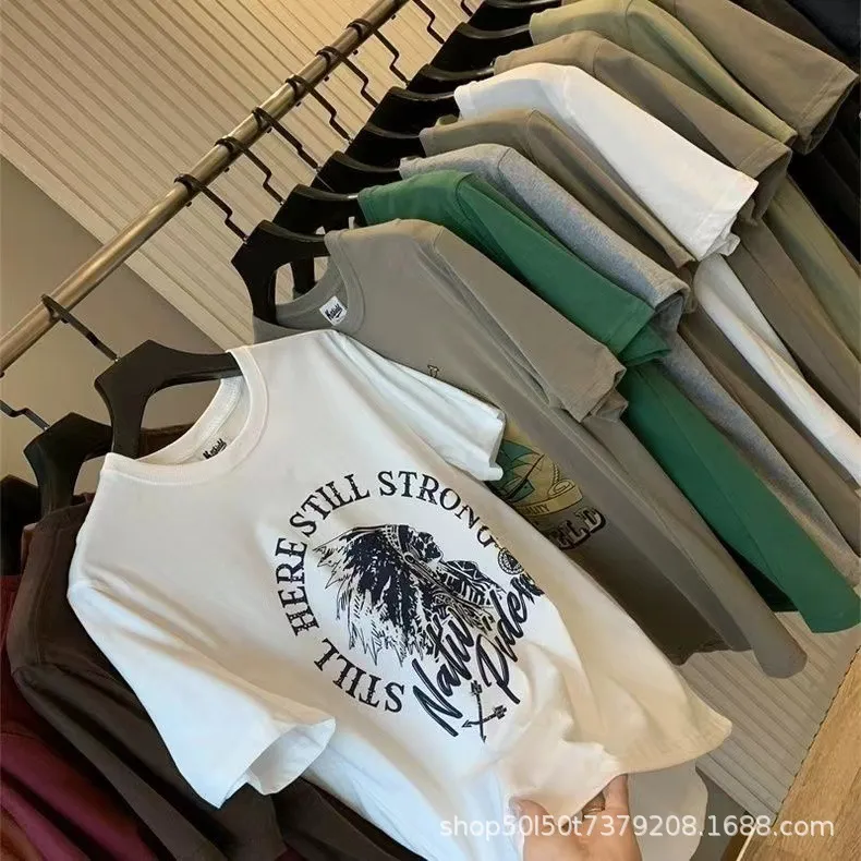 Men's Summer Cotton T-Shirt Wholesale Bulk Short Sleeve Crew Neck Tee Casual Basic Top for Men Foreign Trade showcase 7