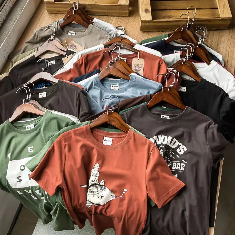 Men's Summer Cotton T-Shirt Wholesale Bulk Short Sleeve Crew Neck Tee Casual Basic Top for Men Foreign Trade showcase 9