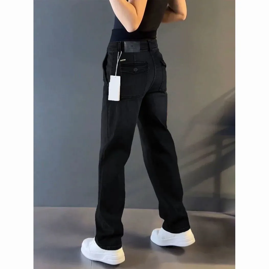 Men's Straight Leg Jeans Classic Fit Denim Pants Casual Trousers for Autumn Winter Fashion thumbnail 4