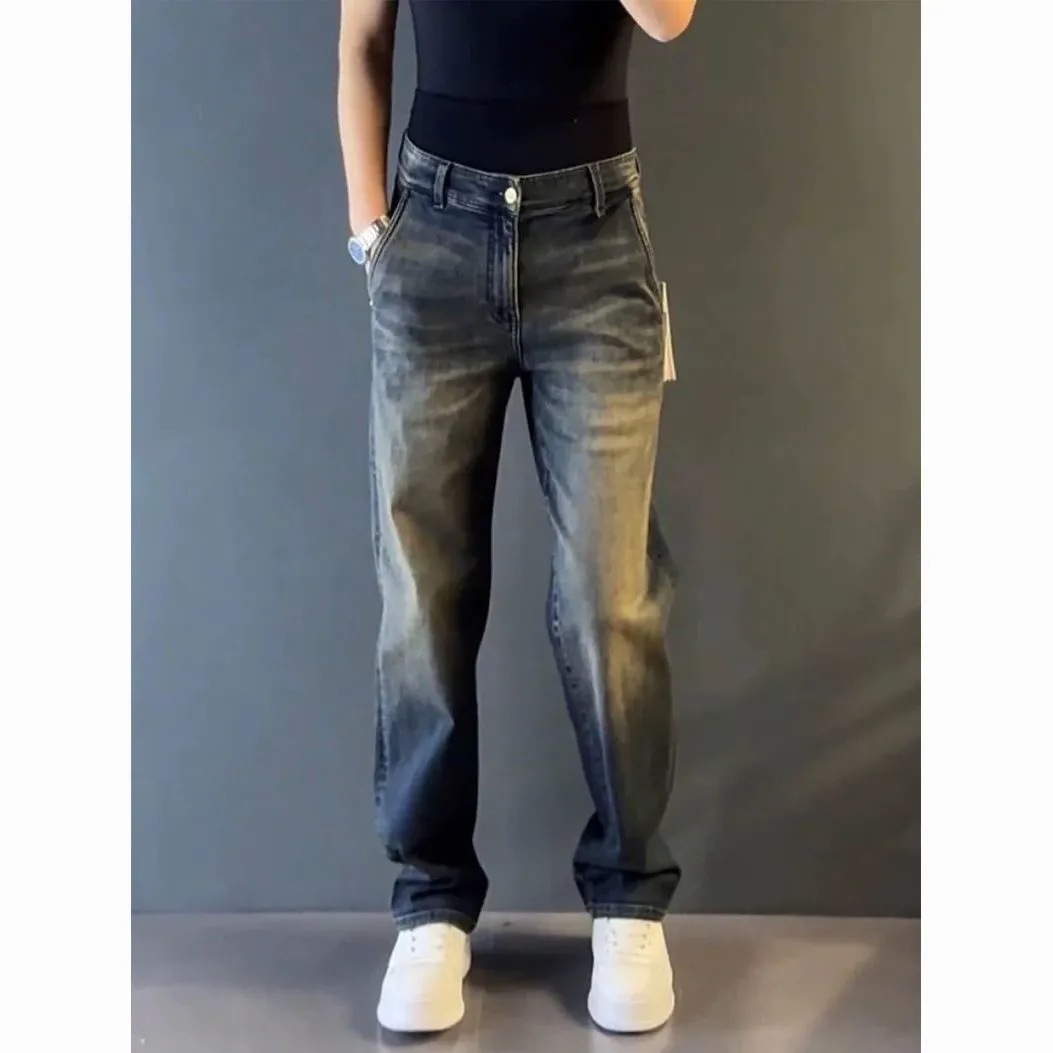 Men's Straight Leg Jeans Classic Fit Denim Pants Casual Trousers for Autumn Winter Fashion showcase 4