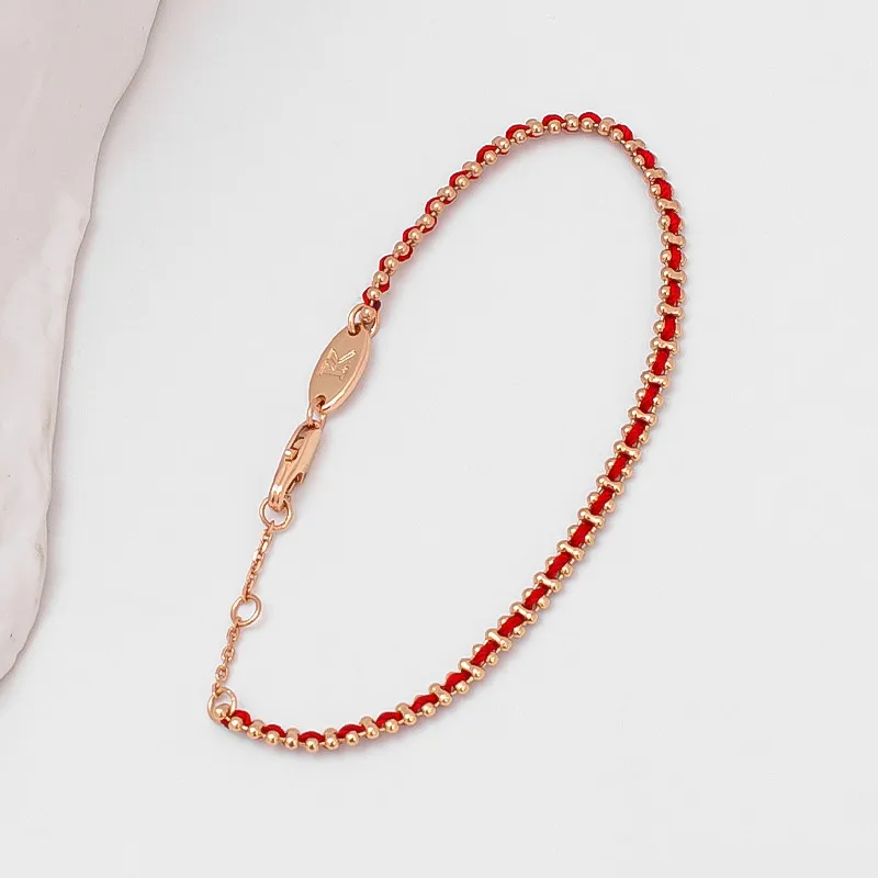 Elegant Red String Bracelet for Women - French Style Niche Design with Rose Gold Zodiac Charm - Light Luxury Jewelry Gift for Girlfriends thumbnail 1