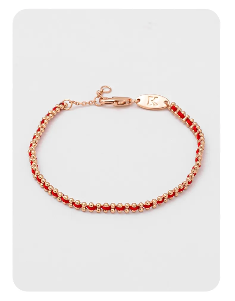 Elegant Red String Bracelet for Women - French Style Niche Design with Rose Gold Zodiac Charm - Light Luxury Jewelry Gift for Girlfriends showcase 8