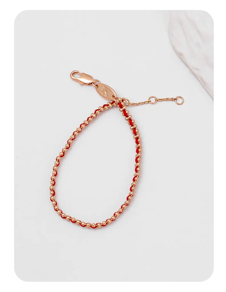 Elegant Red String Bracelet for Women - French Style Niche Design with Rose Gold Zodiac Charm - Light Luxury Jewelry Gift for Girlfriends showcase 9
