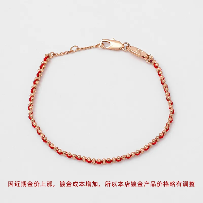 Elegant Red String Bracelet for Women - French Style Niche Design with Rose Gold Zodiac Charm - Light Luxury Jewelry Gift for Girlfriends thumbnail 8