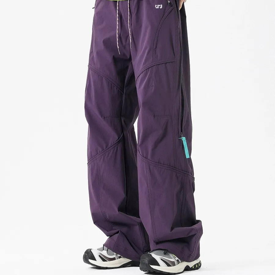Men's Outdoor Workwear Pants - Quick Drying, Water Repellent, Mountaineering, Sports, Casual Trousers with Functional Side Chain for Spring thumbnail 1