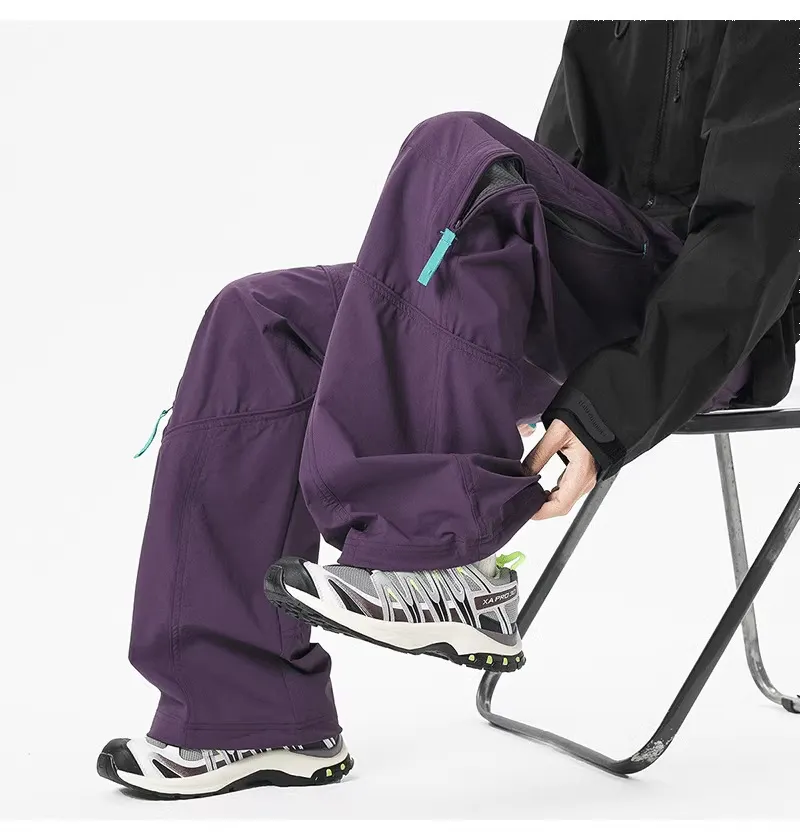 Men's Outdoor Workwear Pants - Quick Drying, Water Repellent, Mountaineering, Sports, Casual Trousers with Functional Side Chain for Spring showcase 4