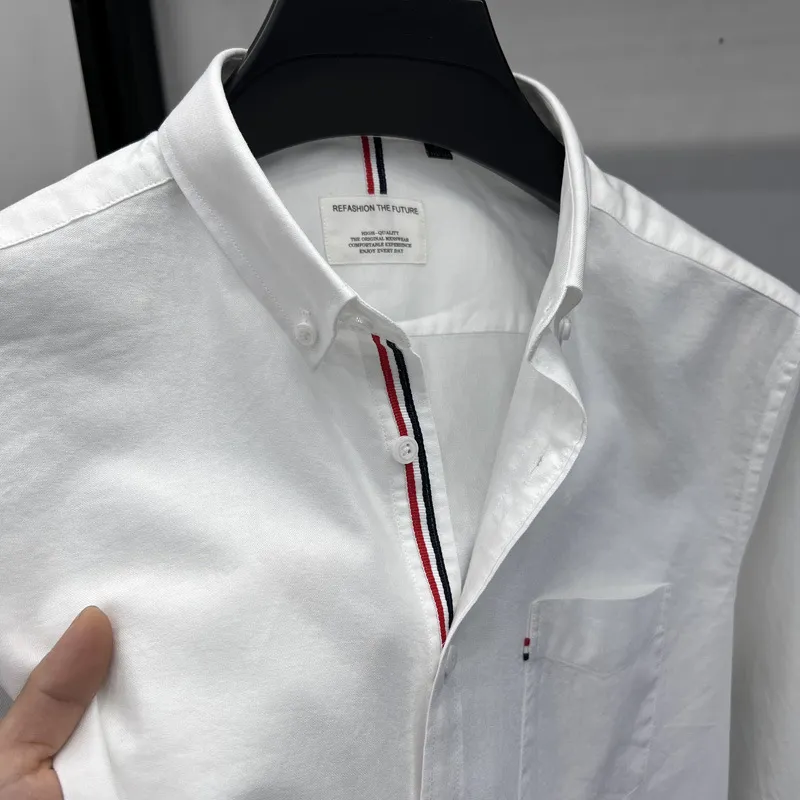 Tommy Hilfiger Men's Long Sleeve Oxford Shirt - Classic Fit Button Down Cotton Dress Shirt - Casual Lapel Top for Men thumbnail 6