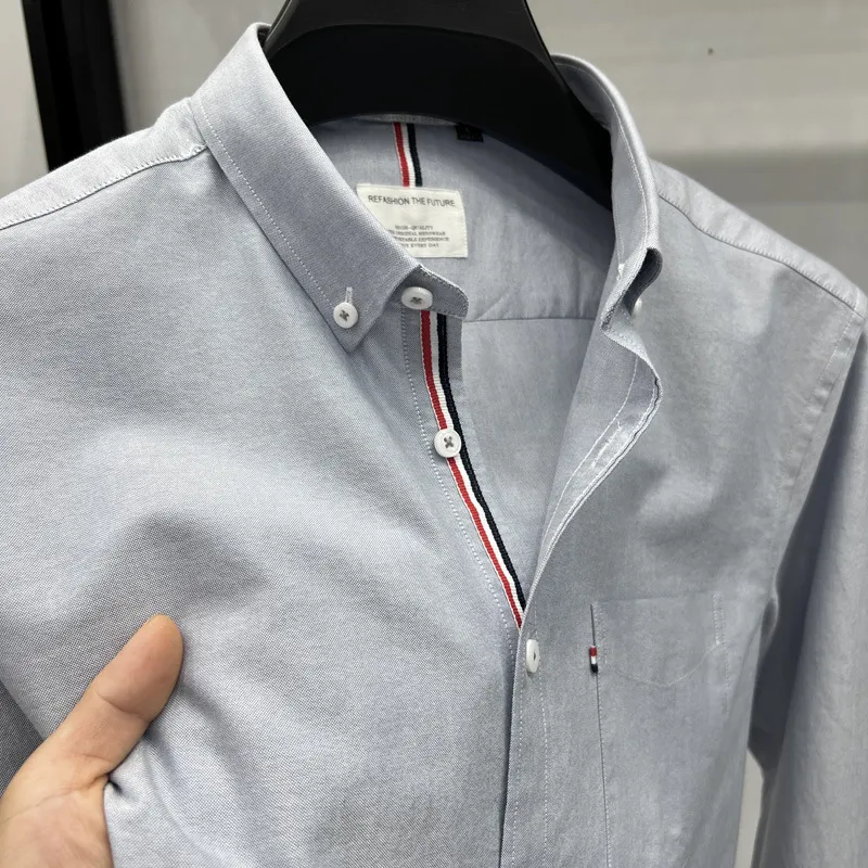 Tommy Hilfiger Men's Long Sleeve Oxford Shirt - Classic Fit Button Down Cotton Dress Shirt - Casual Lapel Top for Men thumbnail 10