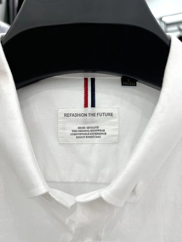 Tommy Hilfiger Men's Long Sleeve Oxford Shirt - Classic Fit Button Down Cotton Dress Shirt - Casual Lapel Top for Men showcase 9