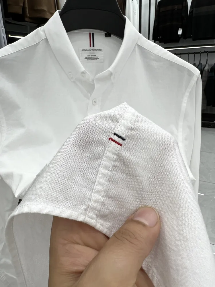 Tommy Hilfiger Men's Long Sleeve Oxford Shirt - Classic Fit Button Down Cotton Dress Shirt - Casual Lapel Top for Men showcase 13