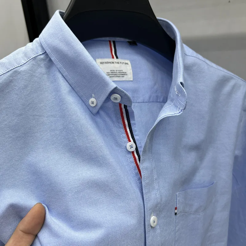 Tommy Hilfiger Men's Long Sleeve Oxford Shirt - Classic Fit Button Down Cotton Dress Shirt - Casual Lapel Top for Men thumbnail 2