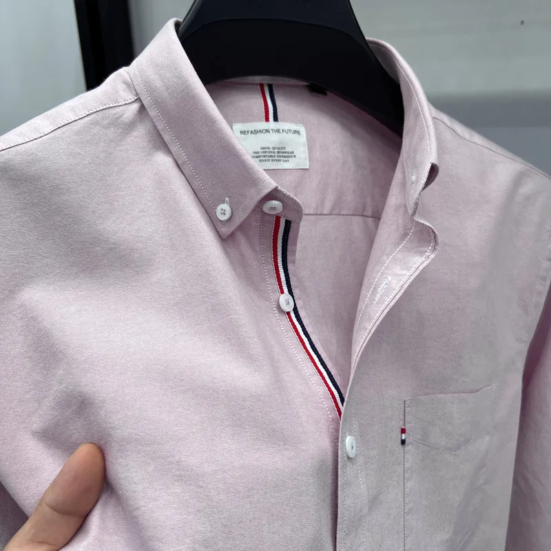Tommy Hilfiger Men's Long Sleeve Oxford Shirt - Classic Fit Button Down Cotton Dress Shirt - Casual Lapel Top for Men thumbnail 8