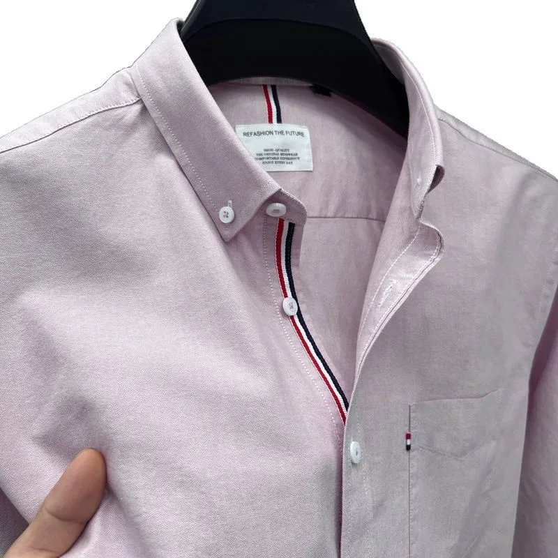 Tommy Hilfiger Men's Long Sleeve Oxford Shirt - Classic Fit Button Down Cotton Dress Shirt - Casual Lapel Top for Men thumbnail 5