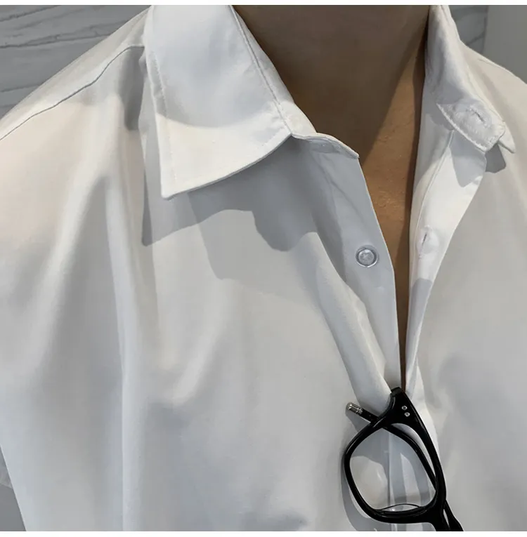 Men's Long Sleeve Dress Shirt - British Yuppie Style, High-End Grey Oversize Trendy Inner Shirt for Mature Style showcase 17