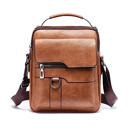 Men's Retro Business Crossbody Bag Fashion Trend Backpack Casual Versatile Shoulder Bag European American Style Messenger Bag for Work Travel showcase 2