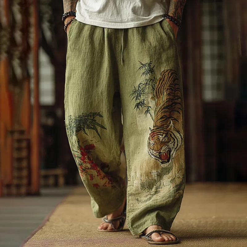 Men's Digital Print Casual Trousers - European American Fashion Loose Straight Leg Pants for Men showcase 4