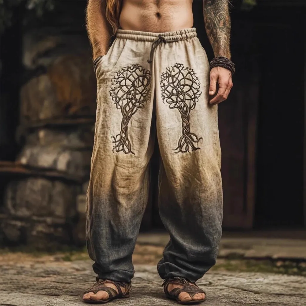 Men's Digital Print Casual Trousers - European American Fashion Loose Straight Leg Pants for Men thumbnail 1