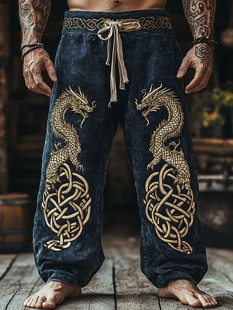 Men's Digital Print Casual Trousers - European American Fashion Loose Straight Leg Pants for Men showcase 5