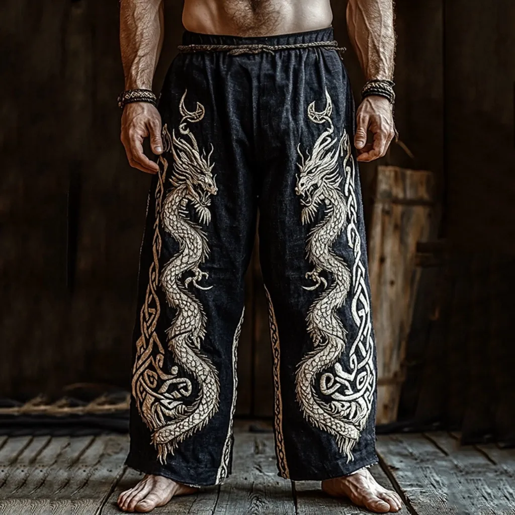 Men's Digital Print Casual Trousers - European American Fashion Loose Straight Leg Pants for Men thumbnail 7