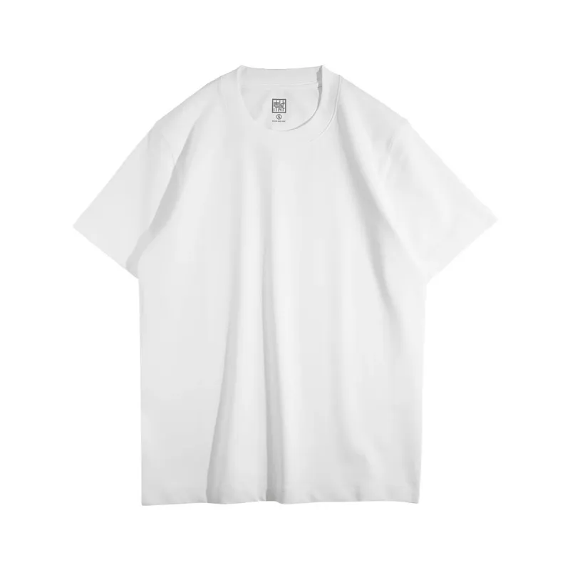 Men's Premium 60S Mercerized Xinjiang Long Staple Cotton T-Shirt - Heavyweight 240G Solid Color Crew Neck Tee for Summer showcase 5