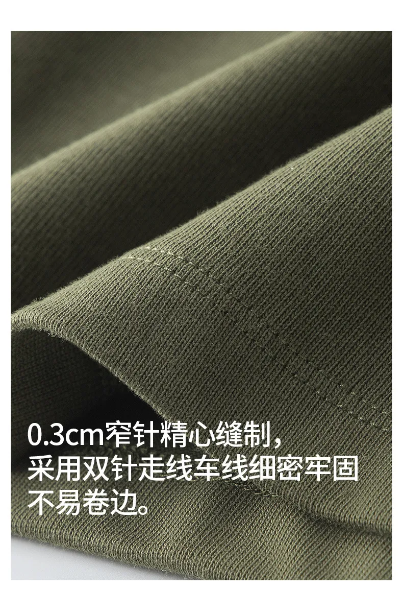 Men's Premium 60S Mercerized Xinjiang Long Staple Cotton T-Shirt - Heavyweight 240G Solid Color Crew Neck Tee for Summer showcase 10