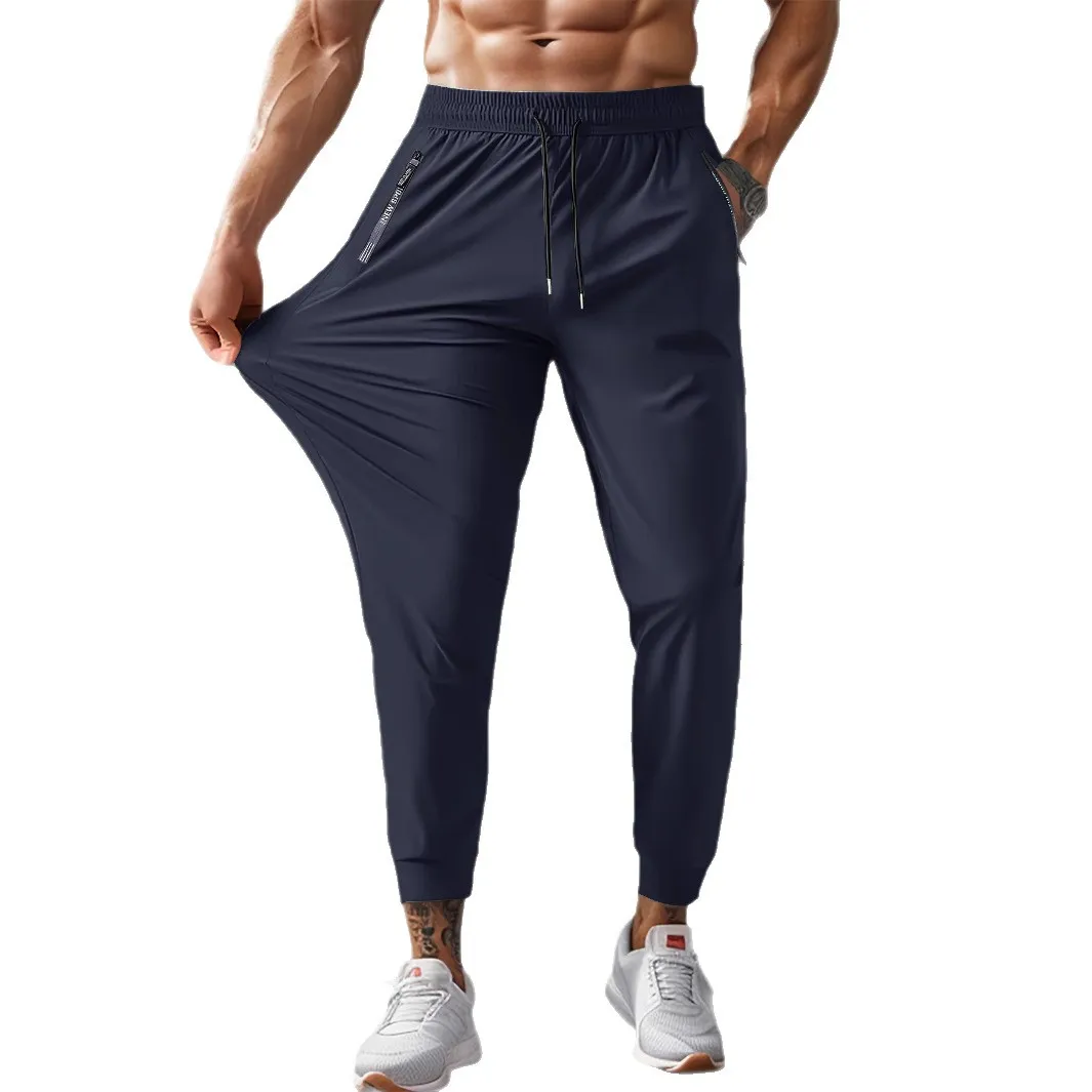 Men's Summer Lightweight Nylon Ice Silk Trousers - Breathable, Quick-Drying, Plus Size Casual Stretch Pants for Hot Weather thumbnail 5