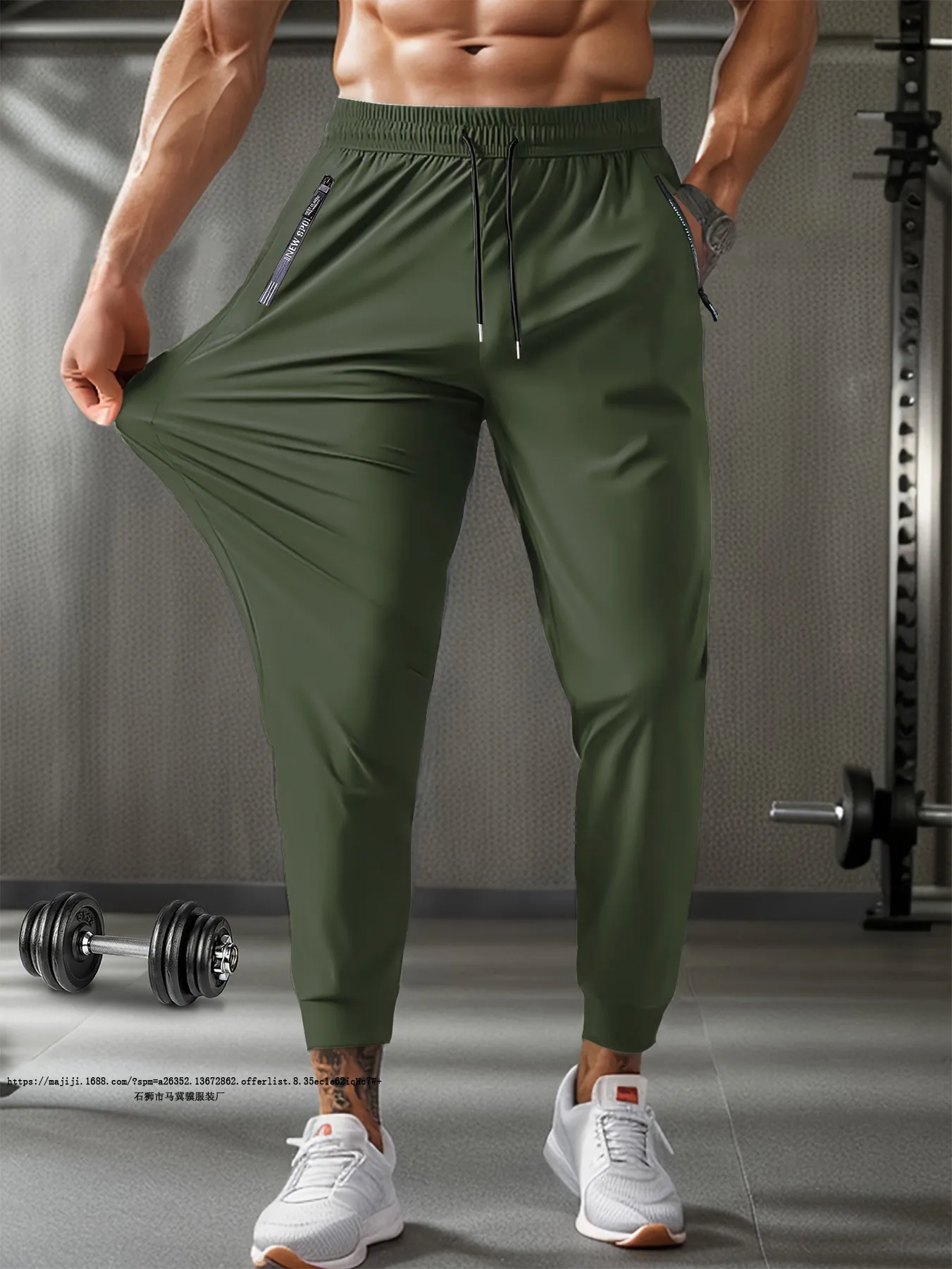 Men's Summer Lightweight Nylon Ice Silk Trousers - Breathable, Quick-Drying, Plus Size Casual Stretch Pants for Hot Weather thumbnail 6