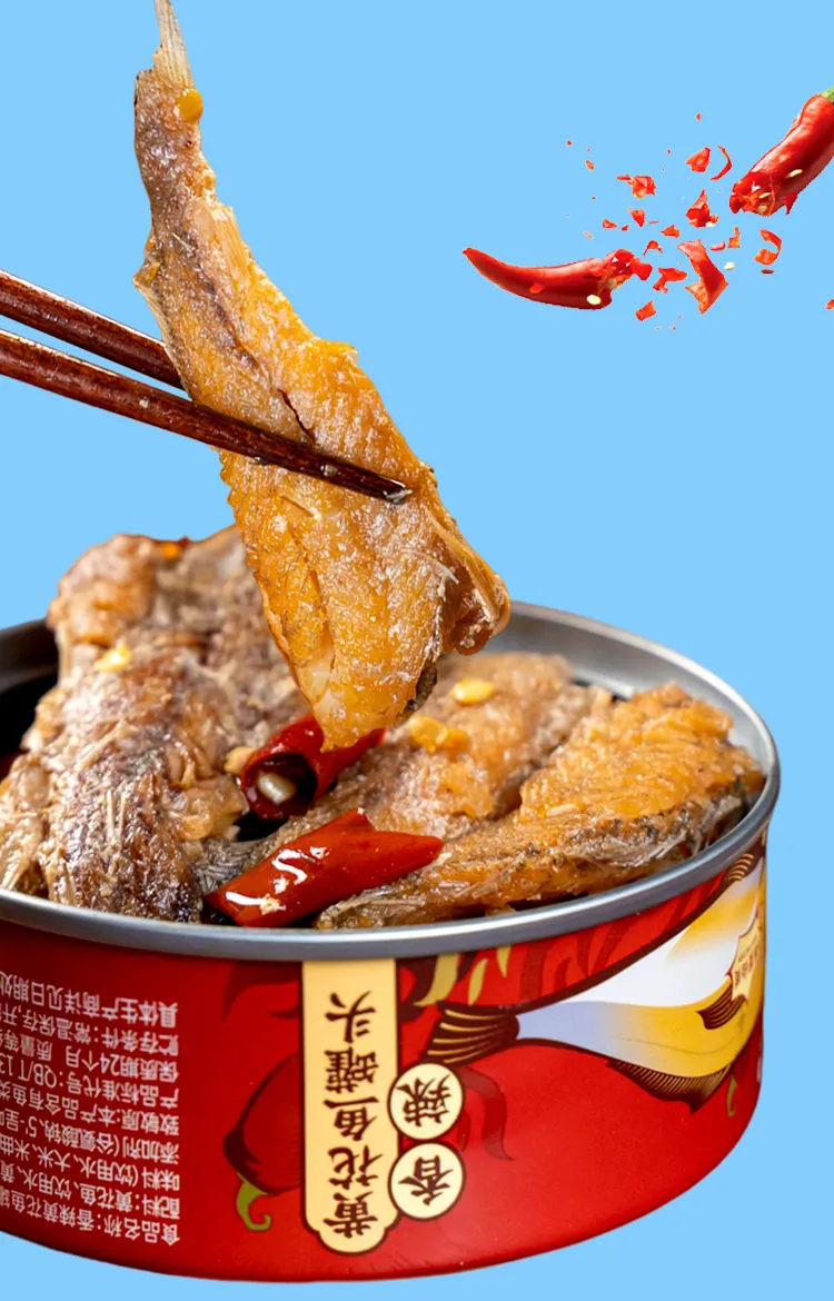 Linjiapuzi Random Flavor Crispy Spicy 6 Cans 8 Cans Canned Yellow Croaker 110g with Rice showcase 3