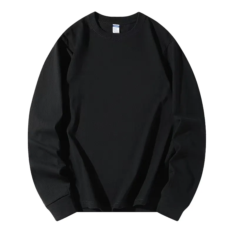 Men's Long Sleeve Cotton T-Shirt | Casual Crew Neck Tee with Printed Pattern | Soft, Breathable Undershirt for Spring/Autumn thumbnail 1