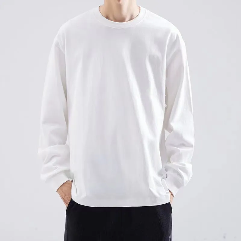 Men's Long Sleeve Cotton T-Shirt | Casual Crew Neck Tee with Printed Pattern | Soft, Breathable Undershirt for Spring/Autumn thumbnail 3