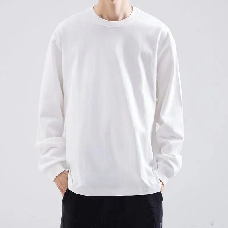 Men's Long Sleeve Cotton T-Shirt | Casual Crew Neck Tee with Printed Pattern | Soft, Breathable Undershirt for Spring/Autumn thumbnail 6