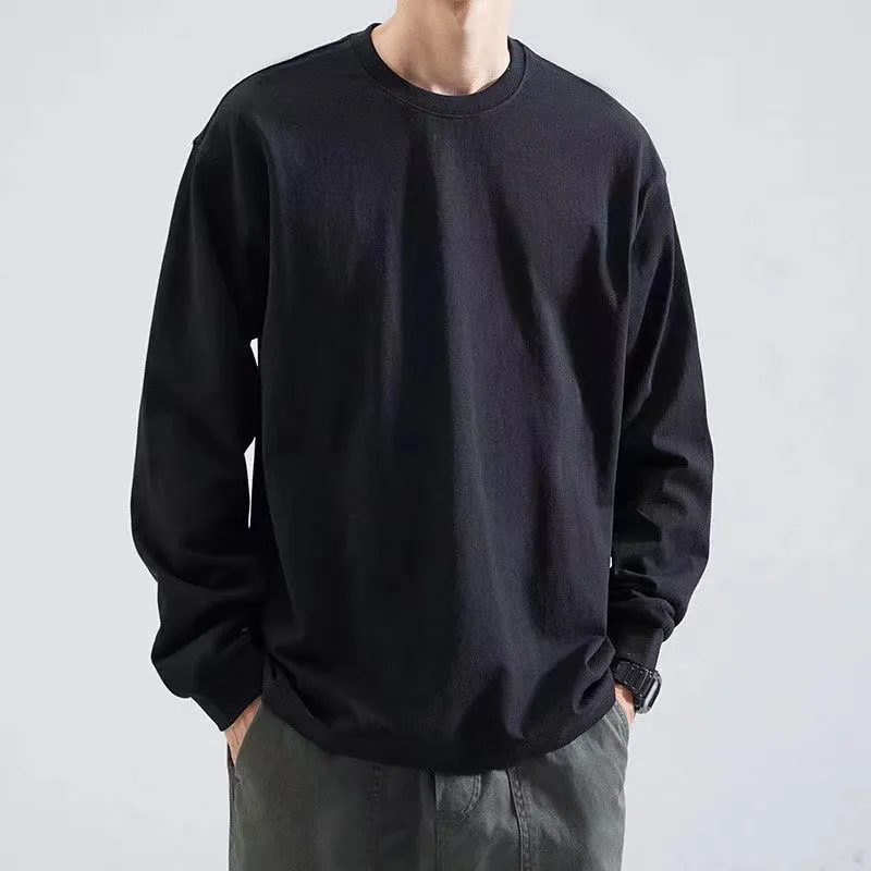 Men's Long Sleeve Cotton T-Shirt | Casual Crew Neck Tee with Printed Pattern | Soft, Breathable Undershirt for Spring/Autumn thumbnail 4