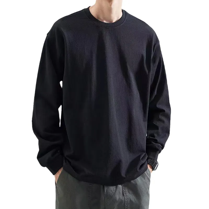 Men's Long Sleeve Cotton T-Shirt | Casual Crew Neck Tee with Printed Pattern | Soft, Breathable Undershirt for Spring/Autumn thumbnail 5