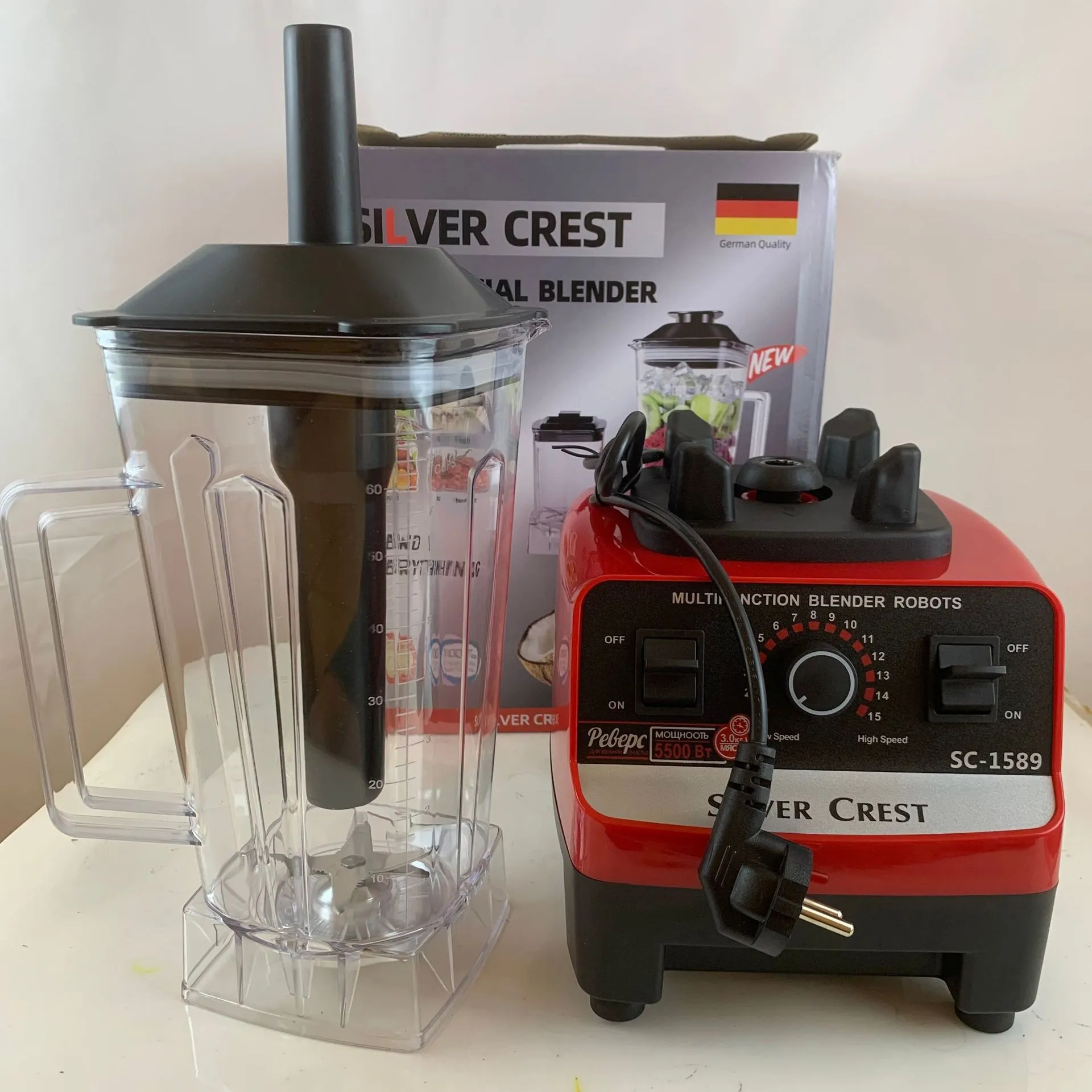High-Power Commercial Blender Food Processor - Multi-Function Kitchen Mixer Grinder for Smoothies, Soups, and More - Perfect for Home and Restaurant Use thumbnail 1