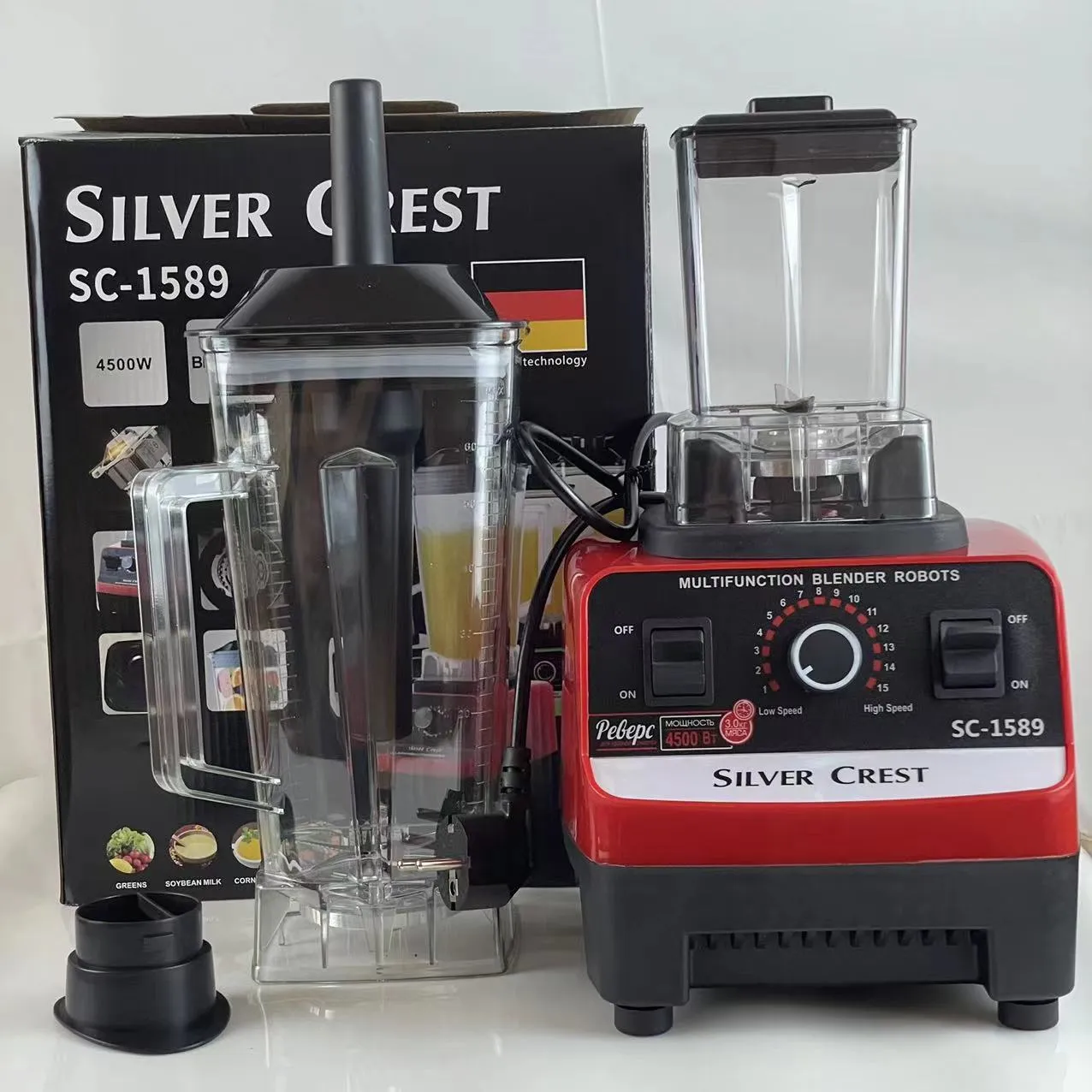 High-Power Commercial Blender Food Processor - Multi-Function Kitchen Mixer Grinder for Smoothies, Soups, and More - Perfect for Home and Restaurant Use thumbnail 10