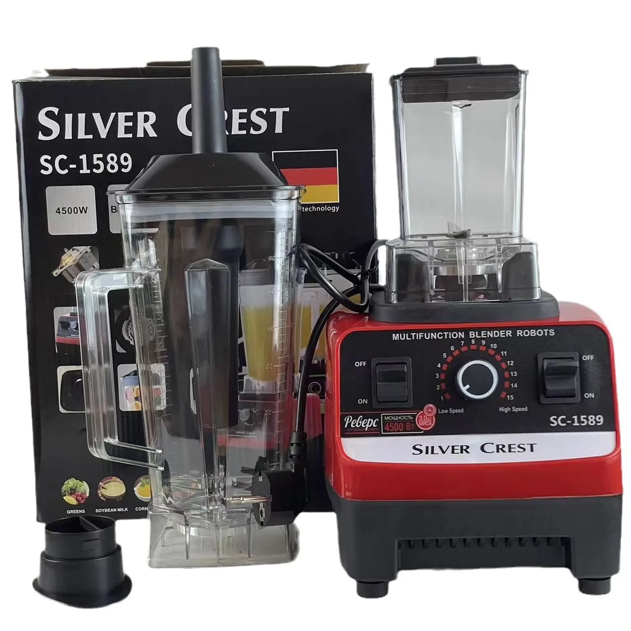 High-Power Commercial Blender Food Processor - Multi-Function Kitchen Mixer Grinder for Smoothies, Soups, and More - Perfect for Home and Restaurant Use thumbnail 5