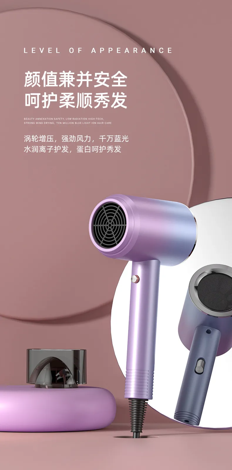 Professional Hair Dryer for Barber Shop, Home & Dormitory Use - Strong Wind, Negative Ion Technology, Hair Protection, Ideal for Students & Household showcase 5