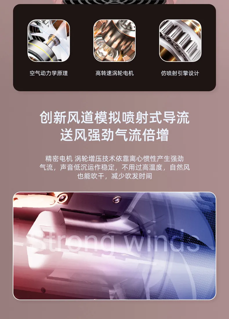 Professional Hair Dryer for Barber Shop, Home & Dormitory Use - Strong Wind, Negative Ion Technology, Hair Protection, Ideal for Students & Household showcase 12